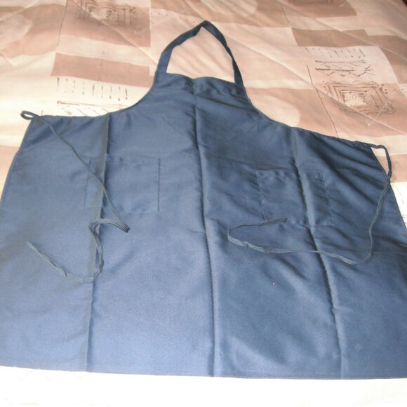 Apron Workshop Kitchen Cooking Garden Pockets Dark Blue New - Picture 1 of 4